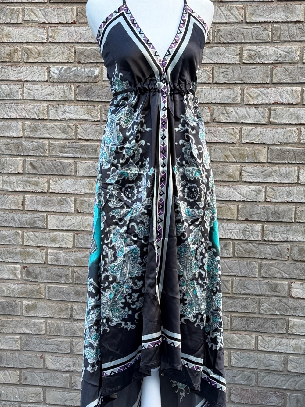 VTG Y2K Babydoll Satin Slip Dress Womens S Prom Boho Whimsigoth Hippie Festival